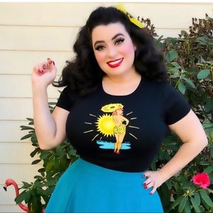 BEACH BABE 1950s STYLE PINUP GIRL TOP XL